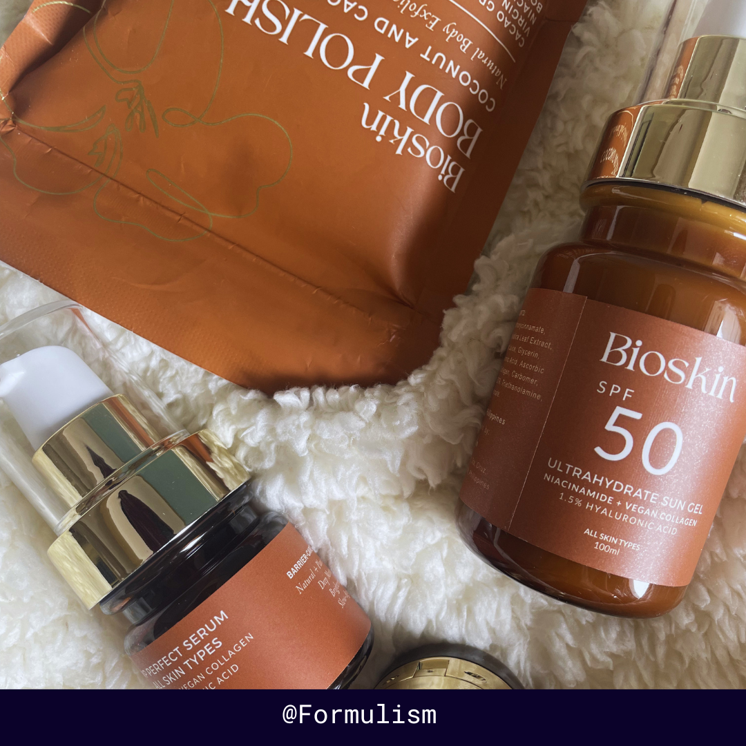Bioskin Set 2 : Plump Perfect Serum + Ultrahydrate Sun Gel 100ml SPF50 PA+++ + Sun Blush 10g PH-Adaptive Lip + FREE COFFEE SCRUB Balm & Cheek Tint | SPF30 |