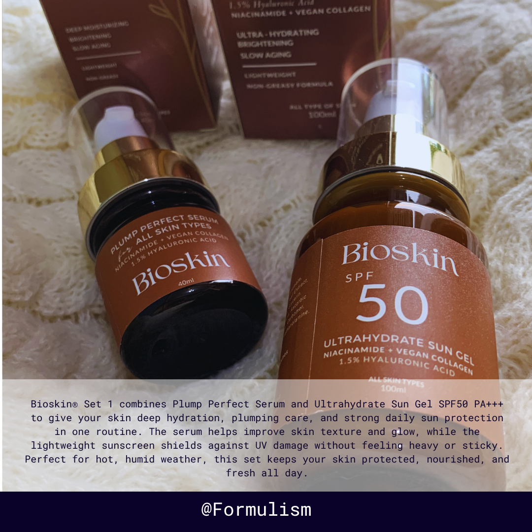 Bioskin Set 1 : Plump Perfect Serum + Ultrahydrate Sun Gel 100ml SPF50 PA+++