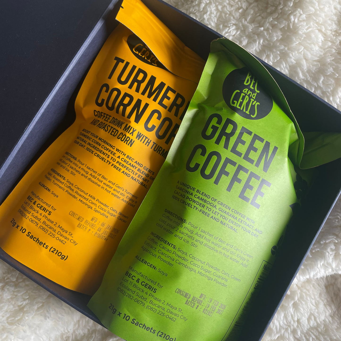 Coffee Set: Tuermeric corn Coffee + green Coffee